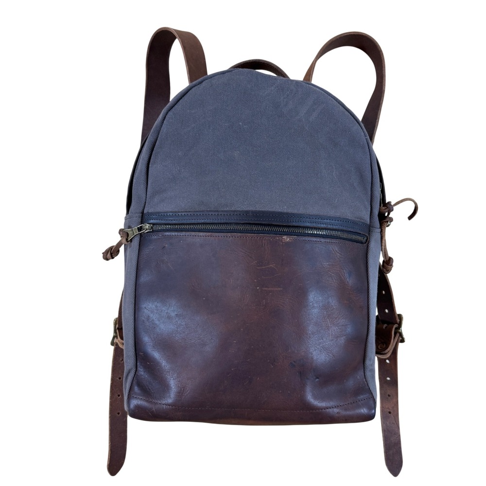 Loyal Stricklin Rayland Moss Waxed Canvas and Leather Backpack Handmade